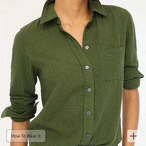 NWT J.Crew Gauze Button Up